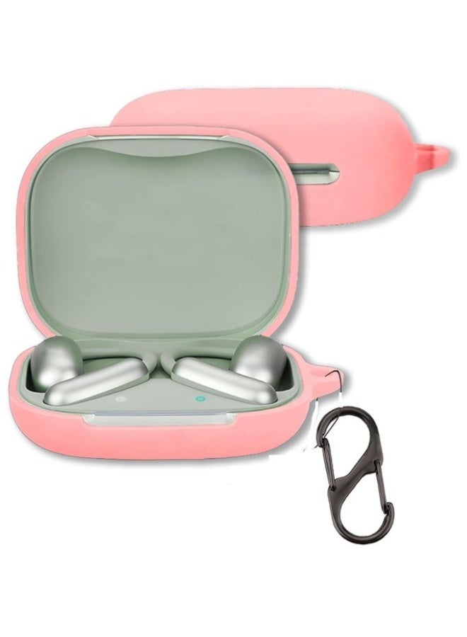 جراب سيليكون لسماعات أنكر ساوندكور أيروفيت 2، غطاء واقي مقاوم للصدمات مع ملحقات حلقة تعليق (وردي)